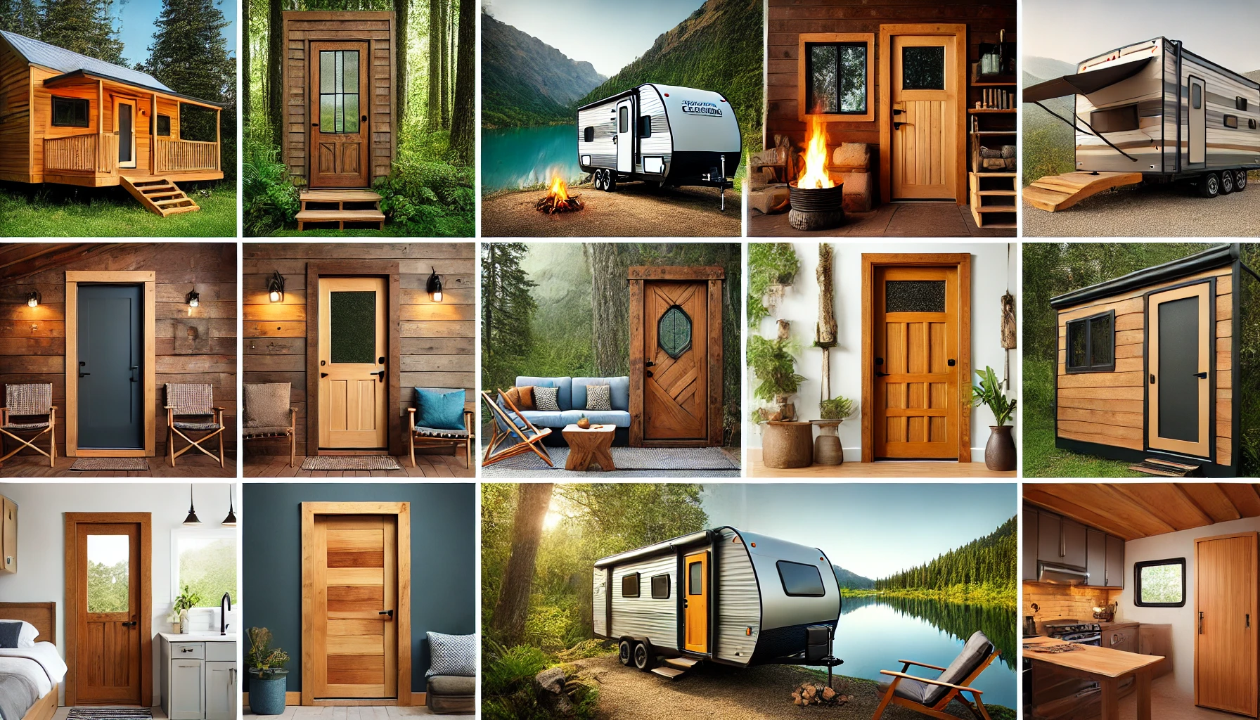 Durable Camping External Wooden Doors for Every Adventure