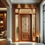 Elegant Wooden Door with Glass Stylish & Durable Design